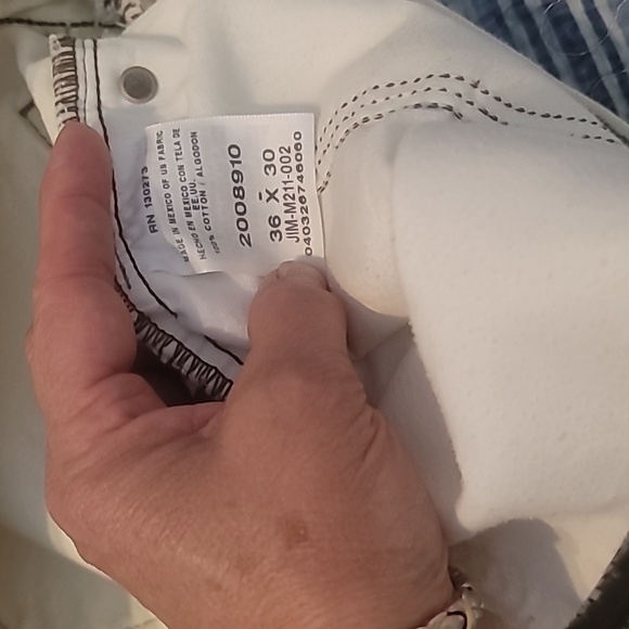 Lee regular fit straight leg white denim jeans size 36 x 30 100% cotton - Picture 8 of 10